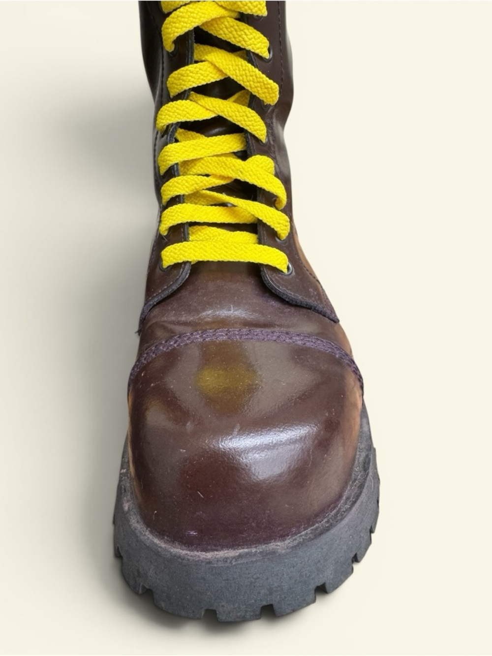 Oxblood Boots & Braces Bordeaux Burgundy Rangers Boots 20 Hole Steel Toe SIZE 8 - Picture 3 of 16